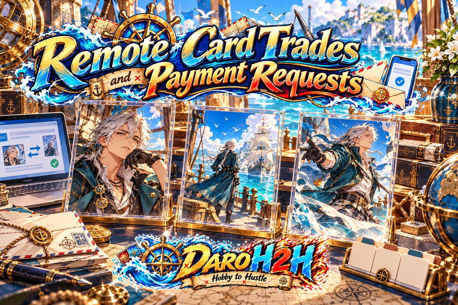 Remote Card Trading by the Harbor